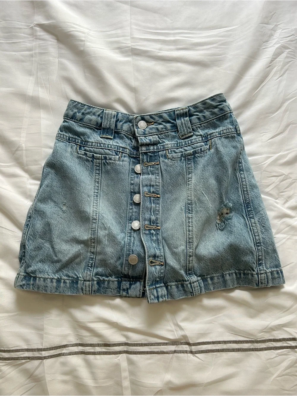 Free People Light Blue Denim Skort